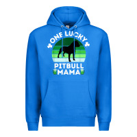 True Royal funny st patrick's day one lucky pitbull mama pitbulldog t shirt Premium Hoodie - linhVisuals