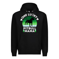 Black funny st patrick's day one lucky pitbull mama pitbulldog t shirt Premium Hoodie - linhVisuals
