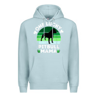 Blue Mist funny st patrick's day one lucky pitbull mama pitbulldog t shirt Premium Hoodie - linhVisuals