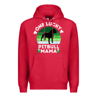 Cardinal funny st patrick's day one lucky pitbull mama pitbulldog t shirt Premium Hoodie - linhVisuals
