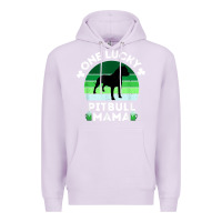 Lilac funny st patrick's day one lucky pitbull mama pitbulldog t shirt Premium Hoodie - linhVisuals