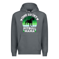 Rock funny st patrick's day one lucky pitbull mama pitbulldog t shirt Premium Hoodie - linhVisuals