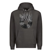 Smoke vinyl record cityscape Premium Hoodie - linhVisuals