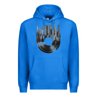 True Royal vinyl record cityscape Premium Hoodie - linhVisuals