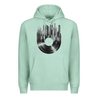 Seafoam vinyl record cityscape Premium Hoodie - linhVisuals