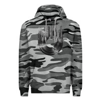 Slate Camo vinyl record cityscape Premium Hoodie - linhVisuals