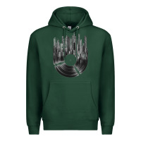 Sports Green vinyl record cityscape Premium Hoodie - linhVisuals