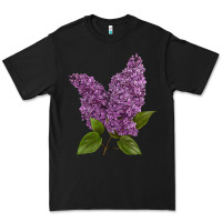 Black Purple Lilac Flower Premium Tee - LillyAllenDesigns
