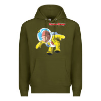 Army Green curious george happy astronaut portrait t shirt Premium Hoodie - linhVisuals
