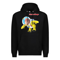 Black curious george happy astronaut portrait t shirt Premium Hoodie - linhVisuals