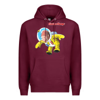 Burgundy curious george happy astronaut portrait t shirt Premium Hoodie - linhVisuals