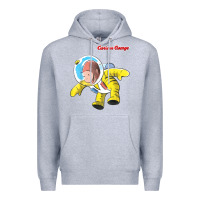 Heather Grey curious george happy astronaut portrait t shirt Premium Hoodie - linhVisuals