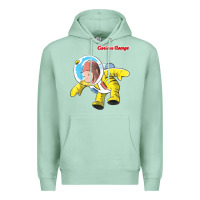 Seafoam curious george happy astronaut portrait t shirt Premium Hoodie - linhVisuals