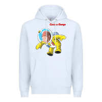 White curious george happy astronaut portrait t shirt Premium Hoodie - linhVisuals