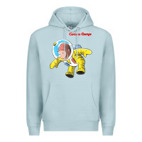 Blue Mist curious george happy astronaut portrait t shirt Premium Hoodie - linhVisuals