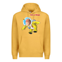 Mustard curious george happy astronaut portrait t shirt Premium Hoodie - linhVisuals