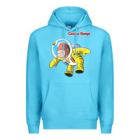 Ocean Blue curious george happy astronaut portrait t shirt Premium Hoodie - linhVisuals