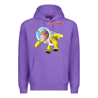 Purple curious george happy astronaut portrait t shirt Premium Hoodie - linhVisuals