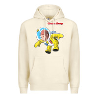 Sandshell curious george happy astronaut portrait t shirt Premium Hoodie - linhVisuals