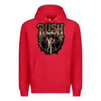 Red Rush grey Premium Hoodie - linhVisuals