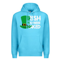 Ocean Blue irish you were naked funny st patrick day Premium Hoodie - linhVisuals