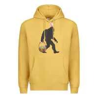 Antique Gold funny bigfoot easter design with easter basket and bigfoot t shirt Premium Hoodie - linhVisuals