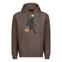 Coffee funny bigfoot easter design with easter basket and bigfoot t shirt Premium Hoodie - linhVisuals