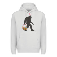 Dove Grey funny bigfoot easter design with easter basket and bigfoot t shirt Premium Hoodie - linhVisuals