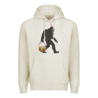 Oatmeal Heather funny bigfoot easter design with easter basket and bigfoot t shirt Premium Hoodie - linhVisuals