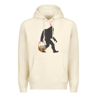 Sandshell funny bigfoot easter design with easter basket and bigfoot t shirt Premium Hoodie - linhVisuals