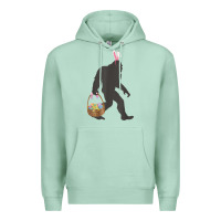 Seafoam funny bigfoot easter design with easter basket and bigfoot t shirt Premium Hoodie - linhVisuals