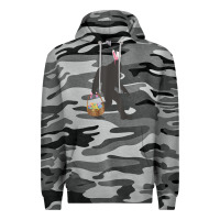 Slate Camo funny bigfoot easter design with easter basket and bigfoot t shirt Premium Hoodie - linhVisuals