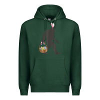 Sports Green funny bigfoot easter design with easter basket and bigfoot t shirt Premium Hoodie - linhVisuals