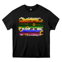 Black serape sunflowers leopard cowhide background Heavy Core Tee - RanaPortraitStore