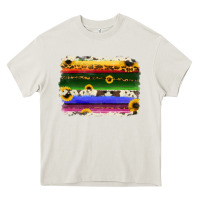 Cream serape sunflowers leopard cowhide background Heavy Core Tee - RanaPortraitStore