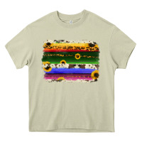 Mossy serape sunflowers leopard cowhide background Heavy Core Tee - RanaPortraitStore
