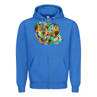 True Royal Leopard Sunflower Cowhide Glitter Heart Zipper Hoodie - RanaPortraitStore