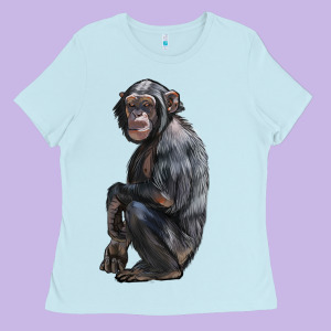 Chimpanzee Illustrations Ladies Tee Designed By Lillyallendesigns