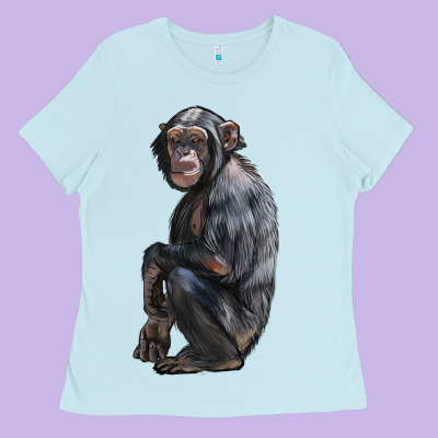 Chimpanzee Illustrations Ladies Tee Designed By Lillyallendesigns