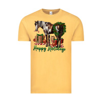 Vintage Mustard happy holidays mustang horse Vintage Tee - LillyAllenDesigns