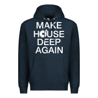 Navy make house deep again house music turntable t shirt Premium Hoodie - linhVisuals
