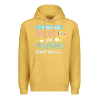 Antique Gold if it involves books and pajamas book lover gift tee t shirt Premium Hoodie - linhVisuals