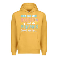 Mustard if it involves books and pajamas book lover gift tee t shirt Premium Hoodie - linhVisuals