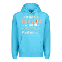 Ocean Blue if it involves books and pajamas book lover gift tee t shirt Premium Hoodie - linhVisuals