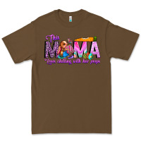 Cacao This Mama is chilling with her Premium Tee - CowhideDigitalArt