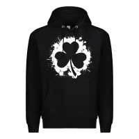 Black irish pride clover leaf  saint irish pats st. patrick's day t shirt Premium Hoodie - linhVisuals