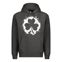 Charcoal Heather irish pride clover leaf  saint irish pats st. patrick's day t shirt Premium Hoodie - linhVisuals