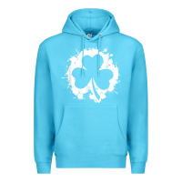 Ocean Blue irish pride clover leaf  saint irish pats st. patrick's day t shirt Premium Hoodie - linhVisuals
