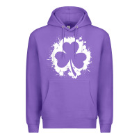 Purple irish pride clover leaf  saint irish pats st. patrick's day t shirt Premium Hoodie - linhVisuals