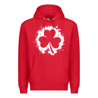 Red irish pride clover leaf  saint irish pats st. patrick's day t shirt Premium Hoodie - linhVisuals